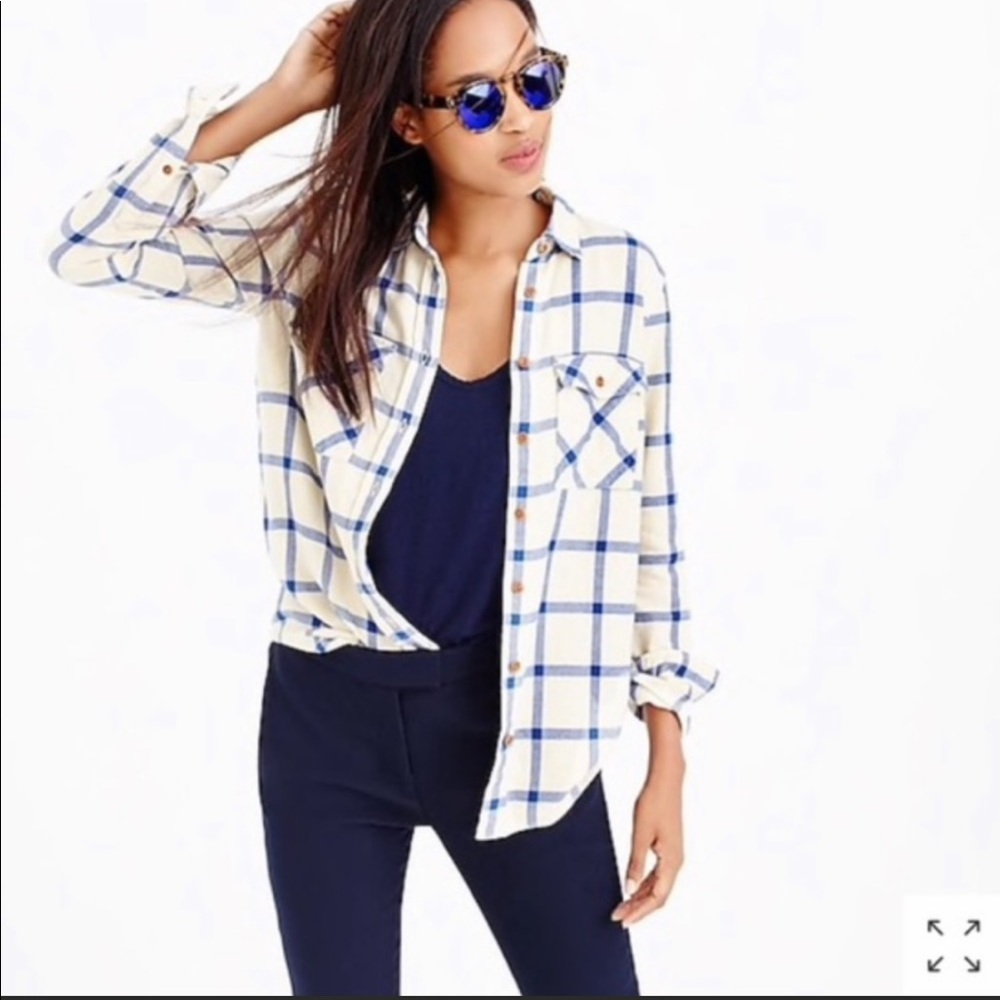 J. Crew Plaid Boyfriend Shirt
